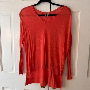 Guess Peach/Orange V Neck Sweater - Size XS